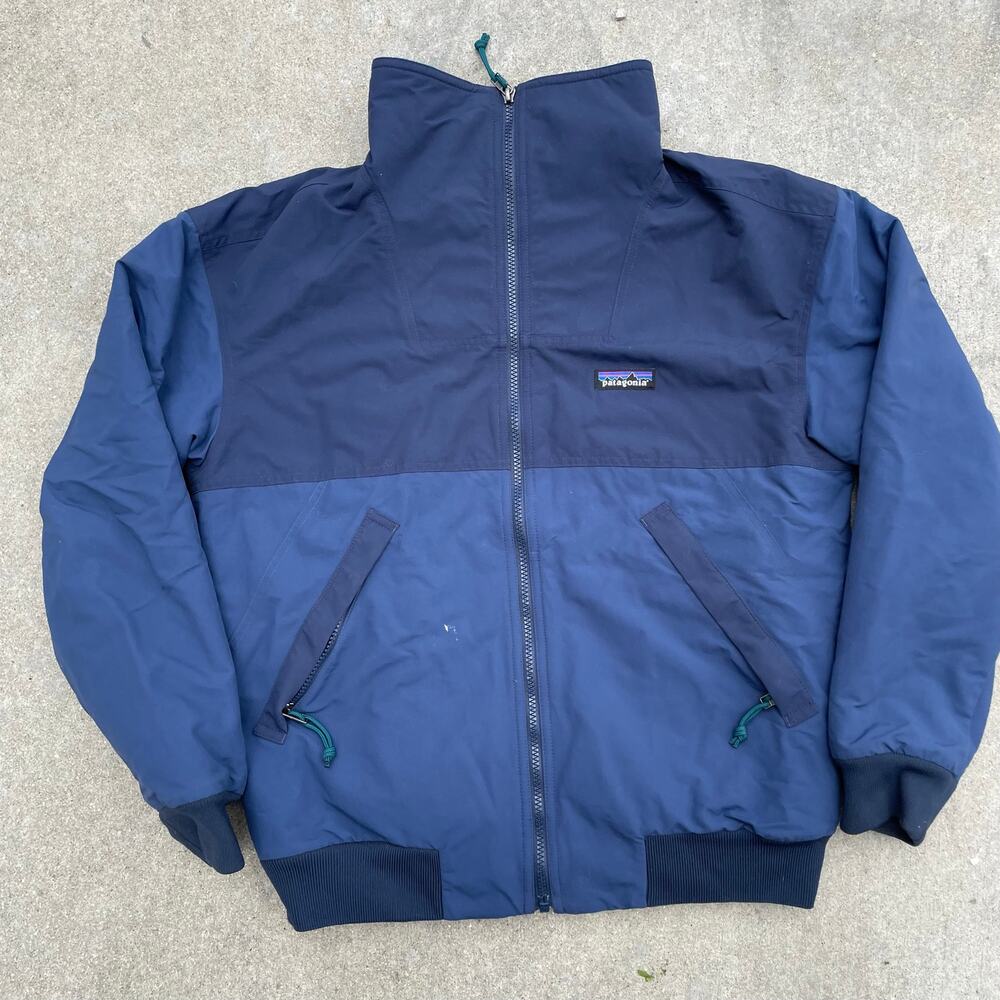 Vintage Patagonia Synchilla Lined Shell Jacket Navy Black Teal Mens M Boxy